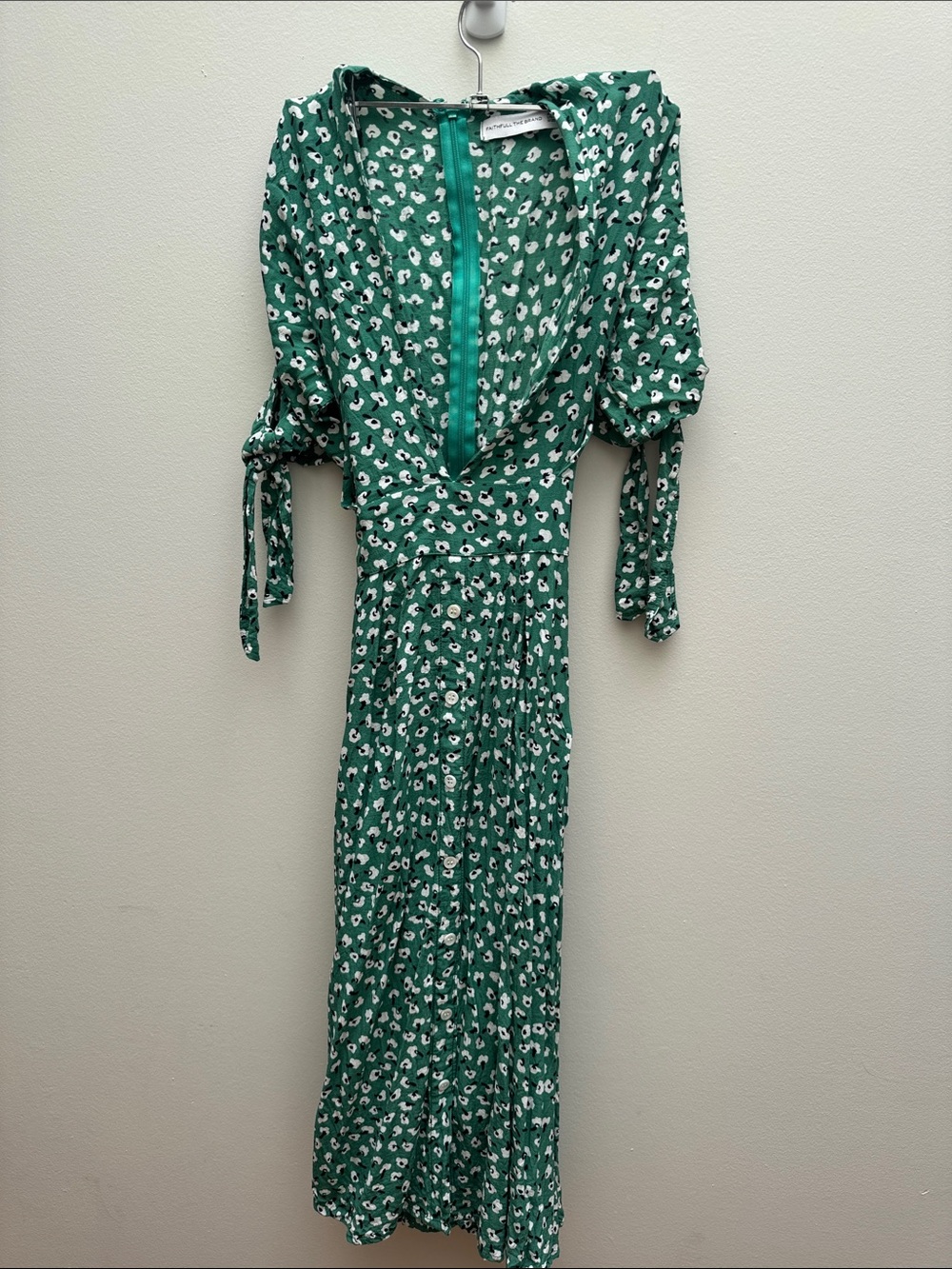 Faithfull the Brand Green Floral Maxi Dress